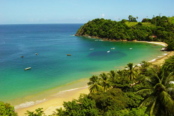 Am Strand in Tobago